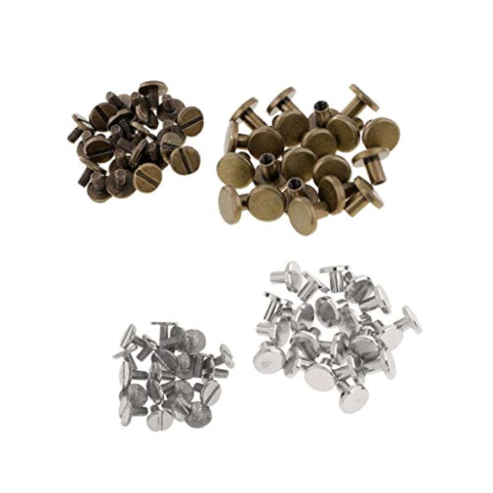 Round Head Stud Screwback Leather Craft Bag, 40Pcs Set