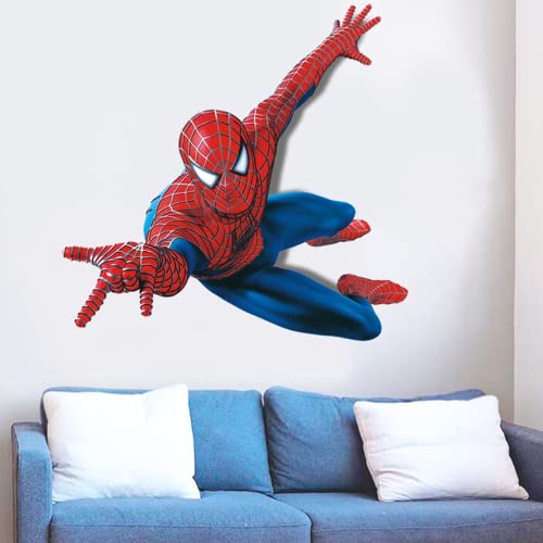 Miss-shop Spiderman 3D Pegatinas Spiderman Pegatinas Decorativas Pared Pegatinas de Pared de Spiderman 3D Spider-Man Ultimate Wall Decal para Niños Decoración de la Pared Stickers Cover
