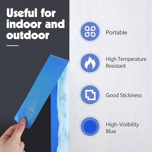 Fyguard 5 Rollen Blaues Abdeckband, 30mm x 50m Malerkrepp Papier Universal Kreppband für Scharfe Farblinien und Kantenbearbeitung, Rückstandsfrei