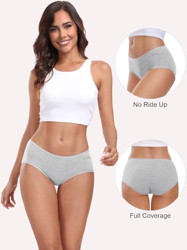 Image of coskefy Womens Underwear Cotton Hipster Panties Low Rise Breathable Ladies Bikini Undies 6 Packs