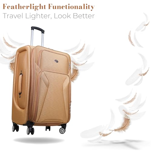 Image of Bite 2-Piece Softside Trolley Luggage Set | Telescopic Handle | 360 Spinner Wheels, Telescopic Handle, Front Pockets, Twill Fabric, Travel Bag, 5 Years Warranty