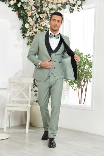 Men's Tuxedo Suit Regular Fit 3 Piece Double Breasted Suit Men Formal Wedding Prom Tuxedo Suits for Men3
