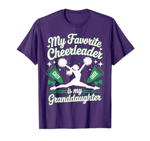 Grandma My Favorite Cheerleader is My Granddaughter Green T-Shirt