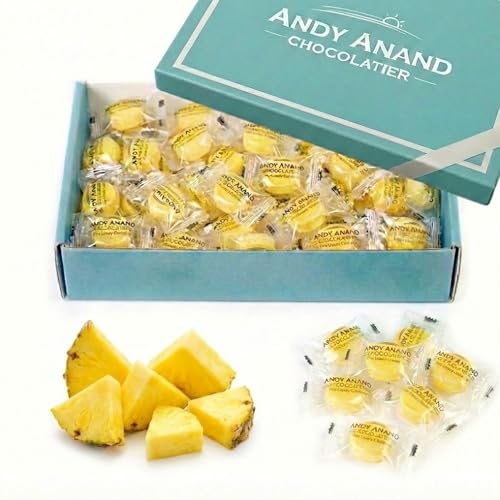 Andy Anand Chocolatier Sugar Free Pineapple Hard Candy | Stevia Sweetened, Keto & Diabetic Friendly, Gluten Free | European Crafted, Individually Wrapped, Non GMO, No Artificial Ingredients (7 Oz)