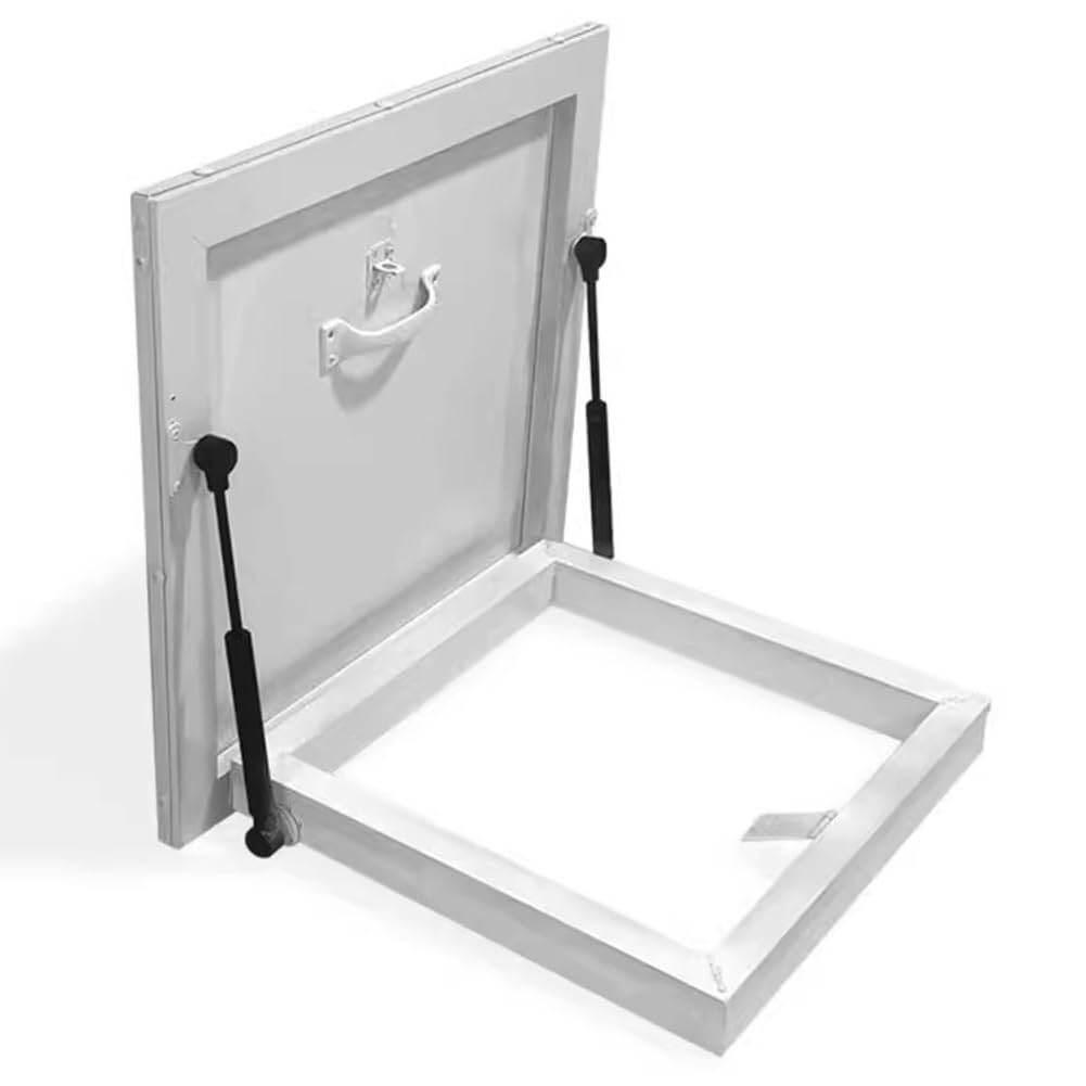 Klerdh White Skylights, Galvanized Powder Coated Aluminum Roof Hatch Skylight(55X55 Cm/21.7X21.7 In)