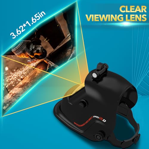 TRQWH Welding Helmet with Light True Color Auto Darkening Welding Helmets for Men Solar Powered Welding Hood with 2 Arc Sensor Wide Shade 4/9-13 for TIG MIG ARC Cool Welder Mask