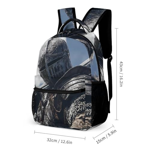 Knights Armor Sword 3 PCS Backpack Set Casual Daypack with Insulated Lunch Bag & Pencil Case2