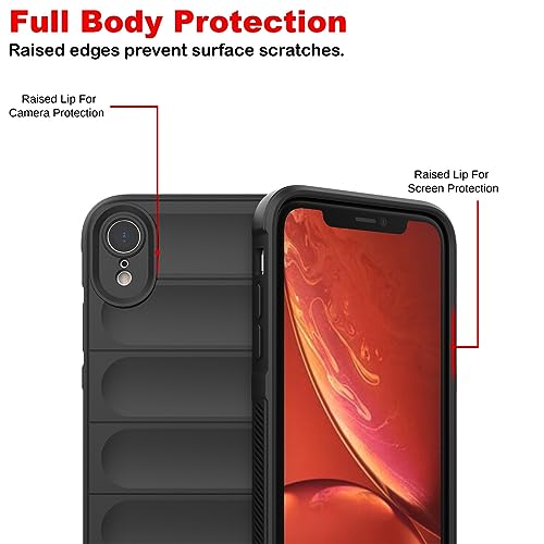 Image of Amazon Brand - Solimo Mobile Cover for Apple iPhone XR | Full Camera Protection | Liquid Silicon Case | Flexible Bumper Case for Apple iPhone XR (Black)