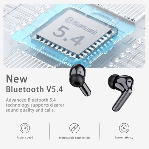 Wireless Earbuds, Bluetooth 5.4 Headphones in Ear with 4 ENC Noise Cancelling Mic, New Wireless Earphones HiFi Stereo Deep Bass 40H Playtime, In-Ear Bluetooth Earbuds LED Display IP7 Waterproof, USB-C - Image 3