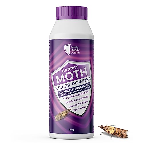 Carpet Moth Killer Powder 300g- Complete Treatment for Infestations, Long-Lasting Protection, Powerful 0.5% Permethrin Formula, Easy to Use for Effective Carpet Care