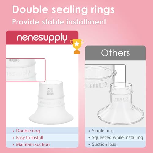 Image of Nenesupply 17mm Flange Inserts for Handsfree Wearable Collection Cups. Work with 24mm breastshields /Flanges. Reduce Flange Size to 17mm. Compatible with Spectra, Medela Elvie Momcozy Flanges