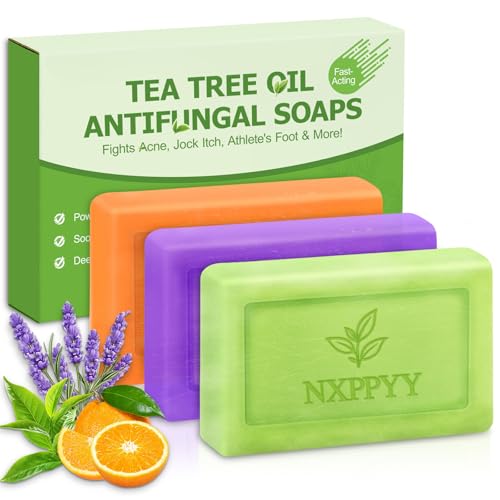 NXPPYY Antifungal Soap-Antibacterial Soap Bar with Tea Tree Oil- Body & Face Wash for Acne,...