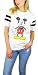 Disney Womens Mickey Mouse Varsity Football Tee Large Hugs White