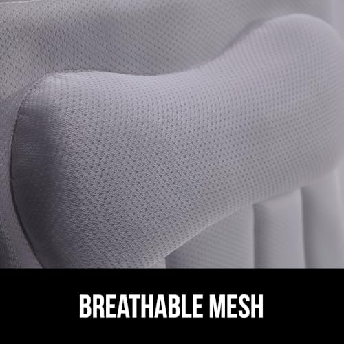 Image of GORILLA GRIP Bath Pillow for Tub, 6 Strong Suction Cups, 4D Mesh FlexComfort Headrest for Neck, Head and Back Support, Luxury Machine Washable Pillows, Bathtub Accessories, Spa Gifts for Mom, Gray