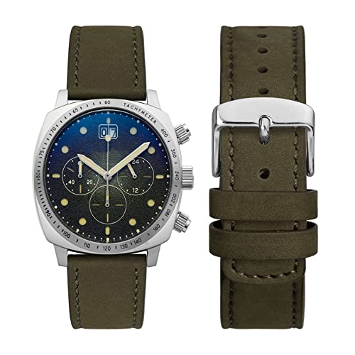 WOCCI Retro Watch Straps, Nubuck Leather, Quick Release Replacement Bands, Stainless Steel Buckle, Band Width 18mm 20mm 22mm