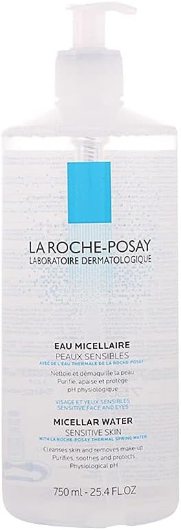 La Roche-Posay Micellar Cleansing Water Facial Cleanser and Makeup Remover for Sensitive Skin, 25.4 Fl oz.