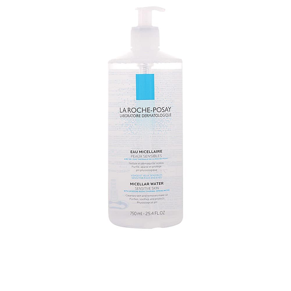 La Roche-Posay Micellar Cleansing Water Facial Cleanser and Makeup Remover for Sensitive Skin, 25.4 Fl oz.