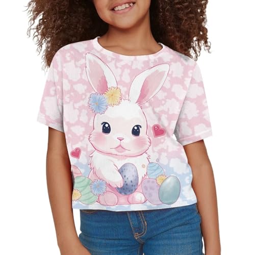 Image of Kids Crop Top Short Sleeve T-Shirts for Girls Size 5-14