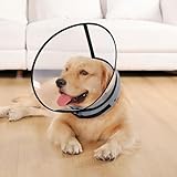 Halskrause Hund Weich, Hundekragen Leckschutz mit Schaumstoffkern, Alternativen zu Aufblasbaren Halskragen Hund, Transparent Halskrausen für Hunde, Postoperativer Schutzkragen Hunde (Grau, Size 7)