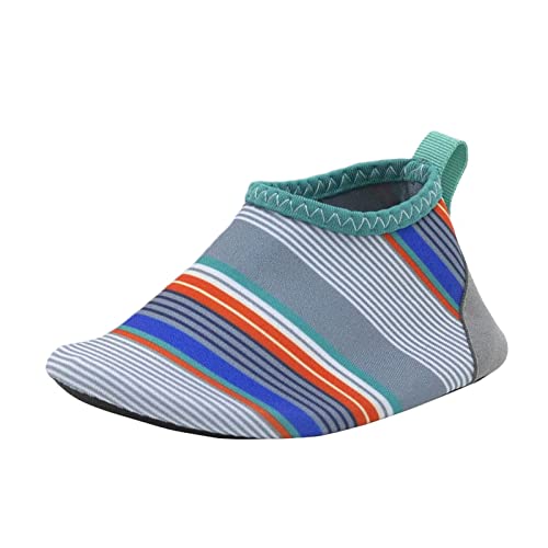Robeez Kids Aqua Shoes Boys & Girls Slip Resistant Neoprene Water Shoes For Summer, Beach, Pool - Summer Stripes Grey - 18-24 Months #TOP22