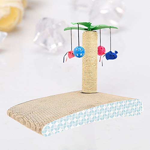 STOBOK Arranhador de gato exclusivo em formato de ilha de coco com bola de sino para pendurar brinqu