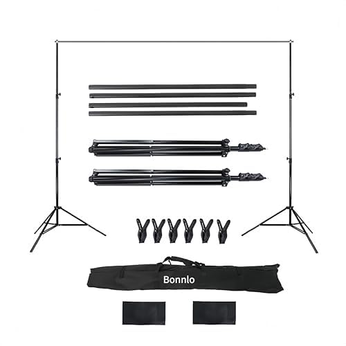 Bonnlo 2 x 3 m Fotohintergrund, Verstellbarer Hintergrundständer mit 6 Klammern, Einer Tragetasche und 2 Sandsäcken, für professionelle Fotostudio-Hintergründe, Porträtfotografie. Bonnlo 2 x 3 m Fotohintergrund, Verstellbarer Hintergrundständer mit 6 Klammern, Einer Tragetasche und 2 Sandsäcken, für professionelle Fotostudio-Hintergründe, Porträtfotografie.