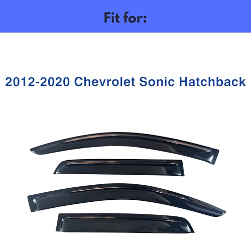 Image of IG Window Visors Fit for 2012-2020 Chevrolet Sonic Hatchback, Out-Channel Rain Guards Vent Wind Deflectors 4PC, Car Accessories for 12-20 Chevy Sonic Hatchback