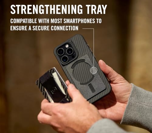 Ridge Wallets for Men Compatible with Magsafe - Slim Minimalist Compact Wallet and Card Holder, RFID Protected Front Pocket Wallets for Men with Integrated Cash Strap (Gunmetal)4