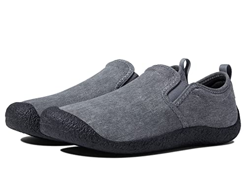 KEEN KEEN Women's Howser Canvas Casual Comfortable Slip On Slippers, Grey/Black, 8 M (Medium) US