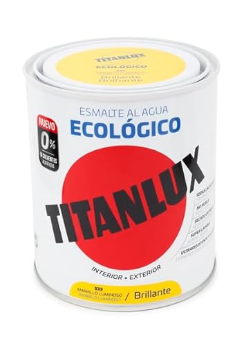 Titanlux Ecológico Esmalte al agua mulisuperficie Brillante Amarillo Luminoso 750ml