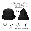 Sibba Bucket Hat Summer Fisherman Sunshade Caps Unisex Packable Hats for Women Men Holidays Hiking Camping Shopping 56-58cm Plain Colors (Black) #2