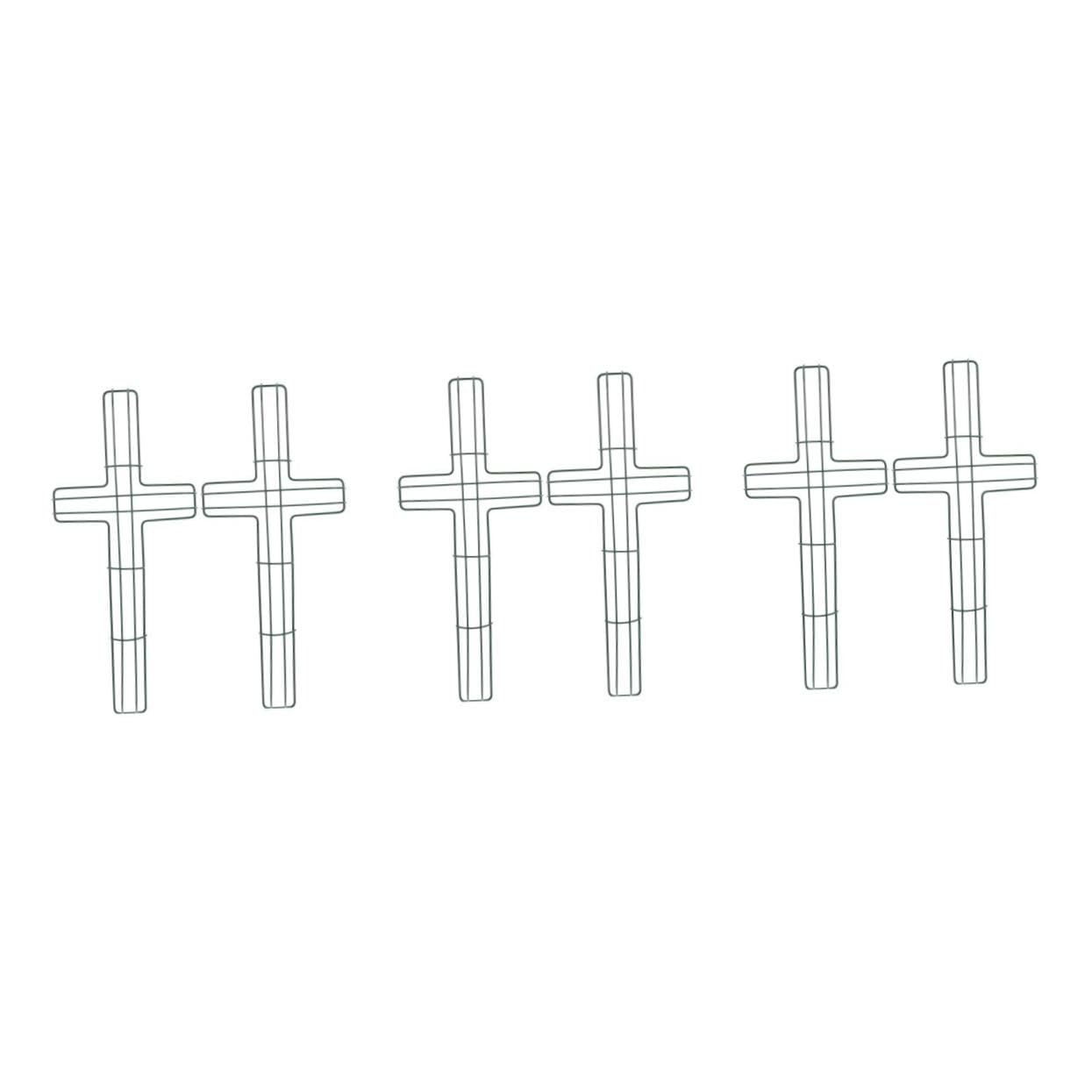 Unomor 6pcs Easter Cross Wreath Frame Iron Wreath Holder for Garland Making for Holiday Decorations Doors and Walls