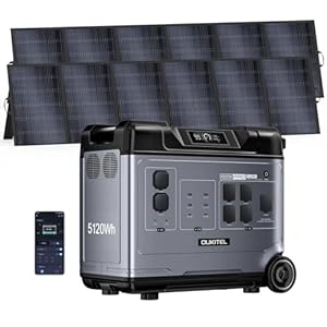 OUKITEL P5000 Pro 5120Wh Große Kapazität Tragbare Powerstation mit 2x500W Solarpanel, 5×4000W AC-Steckdosen (8000W Spitzenleistung) Solargenerator, LiFePO₄-Akku, Für Camping und Stromausfälle