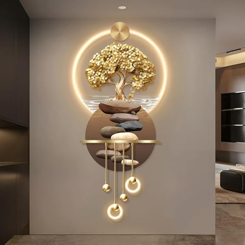XQDYSG Bonsai 3D LED Wall Art Light Wall Sculpture Painting Decoration Art Modern Walls Hanging...