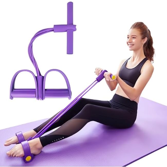 21 Fitness Resistance Bands-4 Tube Pedal Ankle Puller 2025 Upgrade Stretch Bands for Exercise Sit Up Exercise Equipment AB Training Auxiliary Device Workout Equipment for Women Men
