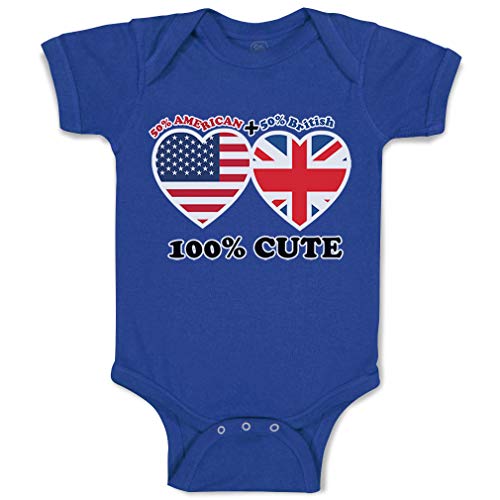 Image of Custom Baby Bodysuit 50% British + 50% American = 100% Cute Funny Boy & Girl Baby Clothes