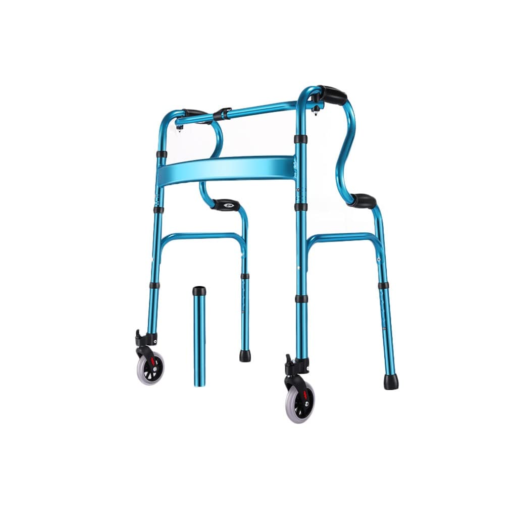 chodzik do poruszania się， Chodzik mobilny o wysokości 82–94 cm, lekki sprzęt do chodzenia ze stopu aluminium Chodziki treningowe do chodzenia Comfort Travel Ch(Blue)