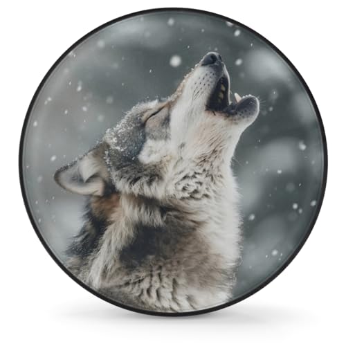 Image of Spare Tire Cover for RV Trailer, Animal Wolf Tire Covers Universal Fit for Travel Trailer Camper Jeep RV SUV Truck Waterproof Wheel Cover (17 inch for Diameter 31 inch - 33 inch)