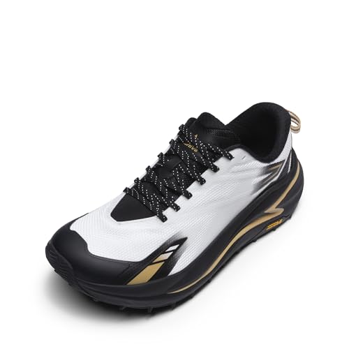 NORTIV 8 Mens Wide Toe Box Trail Running Shoes Cushion Barefoot Walking Athletic Tennis Workout Gym Cross Training Shoe Fashion Sneakers Size 10.5 White/Black SNRS26004M