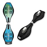 [page_title]-DREAMADE Waveboard Caster Board mitTasche, Surfboard Skateboard Streetboard mit Leuchtrollen (Blau)