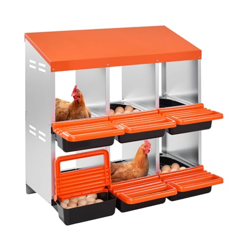 VEVOR Pondoir à Poules, 6 Compartiments, Nichoir en...