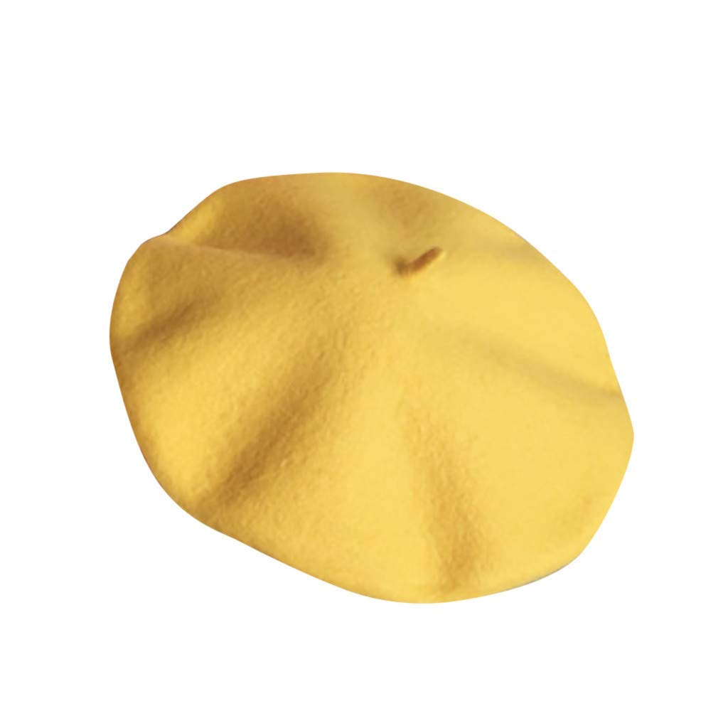 AXTITUDE Unisex Wool Blend French Artist Beret Cap (Yellow)-image-31