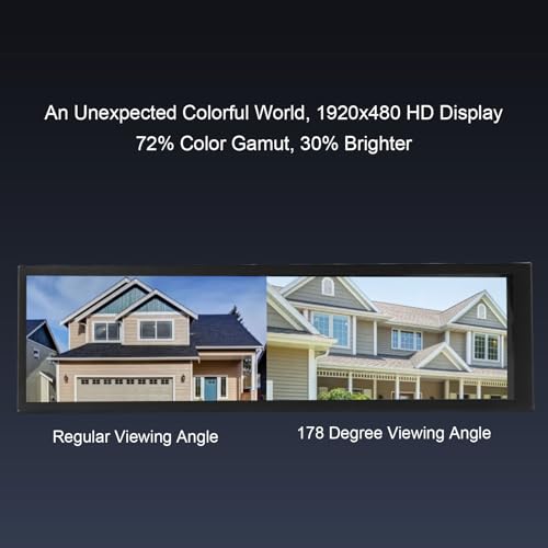Image of 8.8 Inch Computer Temp Display, FHD 1920x480 Mini Screen Monitor, 178 Degree Wide Viewing Angle, Supports Dynamic Themes, for Important Data Display (Capacitive Version)