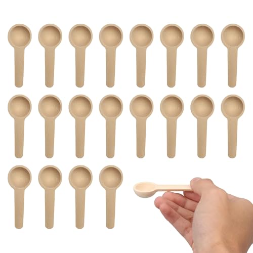 DCYQAIN - 20-Piece Mini Wooden Spoon, Tea Measuring Spoon, Small Sauce Spoon, Stirring Spoon, Personalized Wooden Spoon, Wooden Cooking Spoon Set, Suitable for Kitchen Utensils