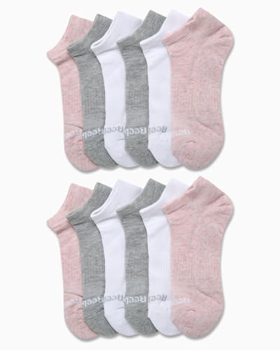 Image of Reebok Womens No Show Socks Moisture Wicking Cushion Low Cut Socks 12 Pack