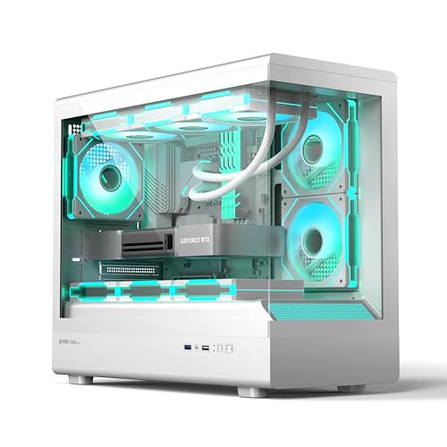 Boîtier PC Gaming Micro ATX tour blanche iONZ Aether Neo avec ventilation PWM silencieuse