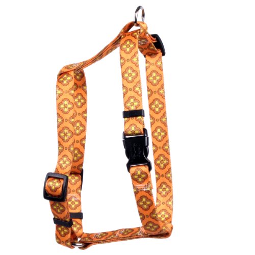Image of Yellow Dog Design Cleo Orange Roman Style H Dog Harness Fits Chest Circumference of 8 to 14 inch, X-Small /3 /8