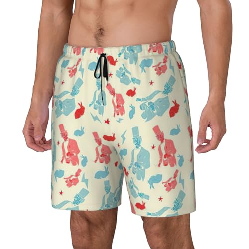 Magician Rabbit Men's Quick Dry Swim Shorts Trunks, 2 in 1 Compression Liner Bathing Suit with Pockets2