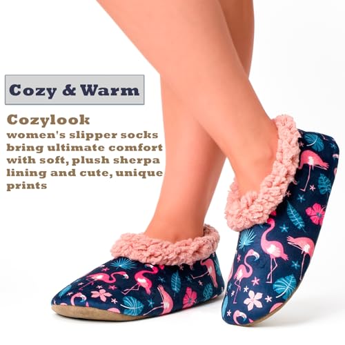 Cozylook Cute Slippers for Women Indoor, Fuzzy Slipper Socks with Grips, Winter Warm House Shoes, Cozy Christmas Gifts for Women Wife Mom Grandma Her Girlfriend4