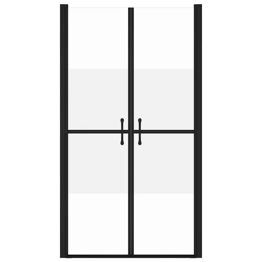 Porta doccia semiopaca in vetro di sicurezza ESG con telaio in alluminio (73-76) x 190 cm, regolabile, calpestabile, con maniglie moderne, materiale di montaggio, box doccia per bagno
